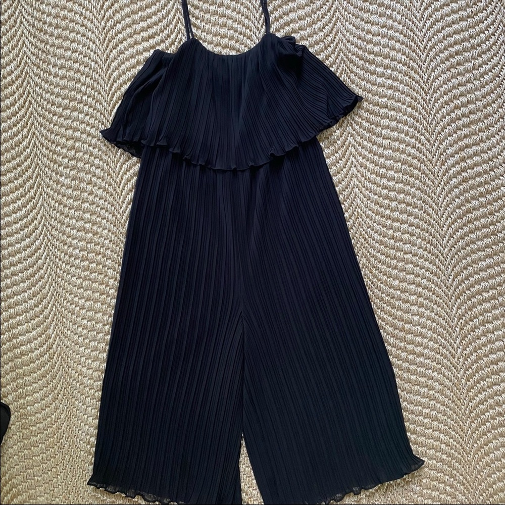 Black cropped jumpsuit